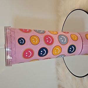 NWOT Smiley, Pink Tumbler "Smiles All Around"